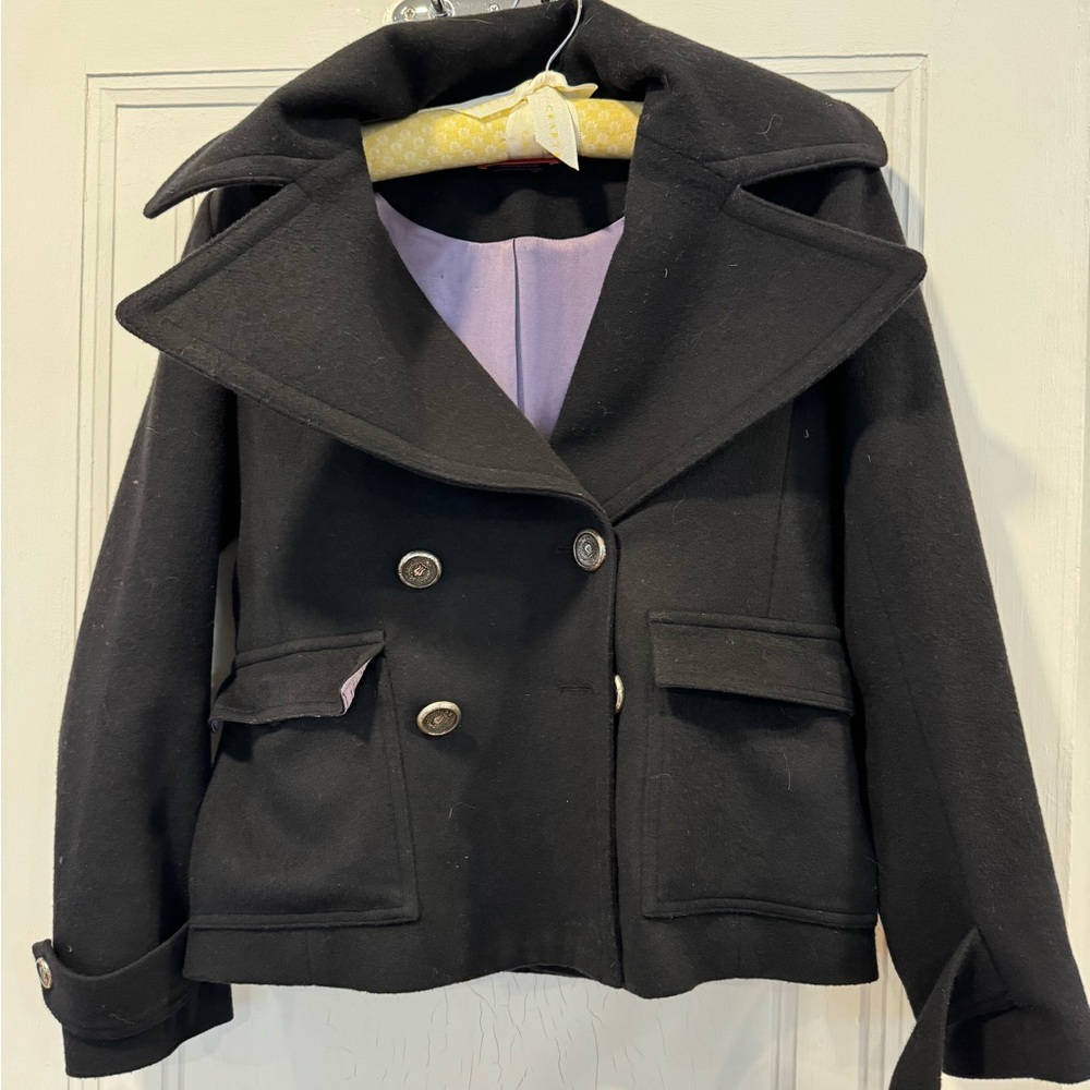Alice and Olivia cropped wool pea coat